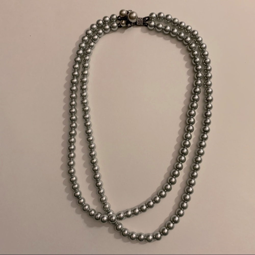 Faux Pearl Gray Necklace